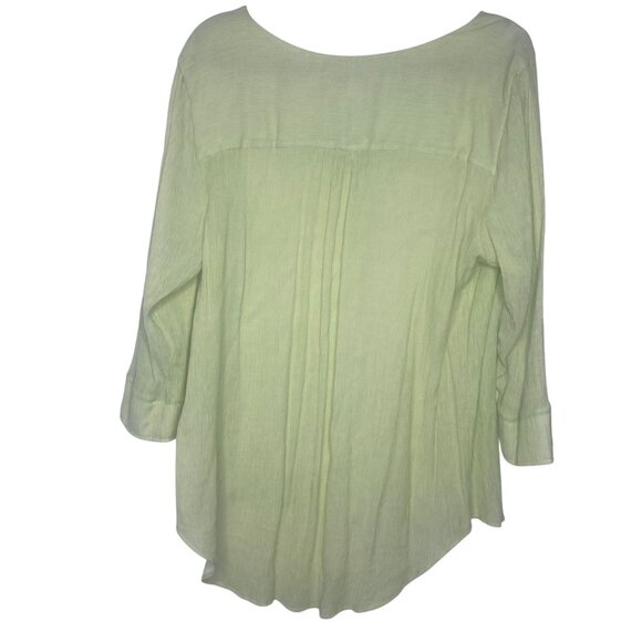 Christopher & Banks Tunic Top Womens XL Light Green Long Sleeve Blouse Flowy She - Picture 6 of 12